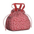 thumbnail image 1 of Red Christmas HO Pattern Drawstring Lunch Bag Women - Drawstring Lunch Bag Insulated for Work Office - Stain-Resistant Large Lunchbags for Women with Multi-Pockets, 1 of 6