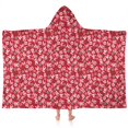 thumbnail image 1 of Red Christmas HO Pattern Hooded Bath Towel，60"x35" for Ages 3 To 12 Kids, Quick Dry Lightweight Soft Microfiber Hood Beach Towel Cover Up for Kids, 1 of 7