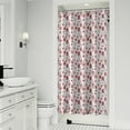 thumbnail image 1 of Red Christmas House and Tree Pattern Shower Curtain 36"x72" ,Bathroom Decorative Shower Curtains Set with 12 Hooks,Modern Waterproof Washable Shower Curtain, 1 of 6