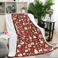 thumbnail image 1 of Red Christmas Icon Pattern Blanket,Comfortable Soft Lamb Wool Throw Blanket,All Season,Warm Lightweight Blankets for Sofa Bed Couch Living Room Chair,40"x50", 1 of 4