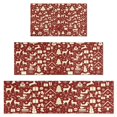 thumbnail image 1 of Red Christmas Icon Pattern Kitchen Rugs Sets Of 3,Kitchen Runner Rugs Non Skid Washable,Decorative Kitchen Floor Mats for Kitchen,Sink,Laundry,17"x30"+ 17"x47" + 17"x59", 1 of 6