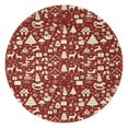 thumbnail image 1 of Red Christmas Icon Pattern Round Blanket,Comfortable Soft Flannel Throw Blanket,All Season,Warm Lightweight Blankets for Sofa Bed Couch Living Room Chair 60"x60", 1 of 5