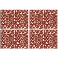 thumbnail image 1 of Red Christmas Icon Pattern Summer Placemats Table Placemats Set Of 4-Linen Kitchen Washable Placemats Table Mats 11.8"x17.7" Non-Slip Heat Resistant, 1 of 6