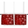 thumbnail image 1 of Red Christmas Kitchen Curtain 2 Panels Tiers Curtains 24 Inch Length, Xmas Balls Winter Snowflake Curtains Rod Pocket Curtains Window Drapes Treatment Window Cafe Curtains, 1 of 5