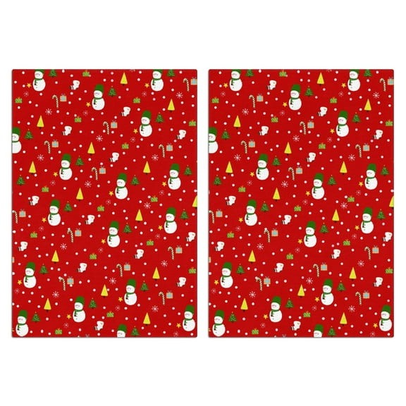 Red Christmas Kitchen Towels Dish Towels 2 Pack with Snowflake, 18x26 Inch Farmhouse Xmas Party Decoration Hand Towels