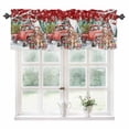 thumbnail image 1 of Red Christmas Kitchen Valances for Windows 42x12 Inch Kitchen Curtains Valances Rod Pocket Xmas Winter Snowflakes Truck Dogs Bathroom Window Valances for Window Treatment Decor, 1 of 6
