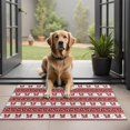 thumbnail image 1 of Red Christmas Knitted Pattern Door Rugs,Washable Non Slip Door Mats Indoor,Decorative Door Mats,Entry Mat Indoor for Entrance,Bedroom,Kitchen,Bathroom,20"x32", 1 of 6