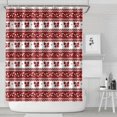 thumbnail image 1 of Red Christmas Knitted Pattern Shower Curtain 84"x72" ,Bathroom Decorative Shower Curtains Set with 12 Hooks,Modern Waterproof Washable Shower Curtain, 1 of 6