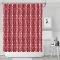thumbnail image 1 of Red Christmas Knitted Pattern Shower Curtain 84"x72" ,Bathroom Decorative Shower Curtains Set with 12 Hooks,Modern Waterproof Washable Shower Curtain, 1 of 6