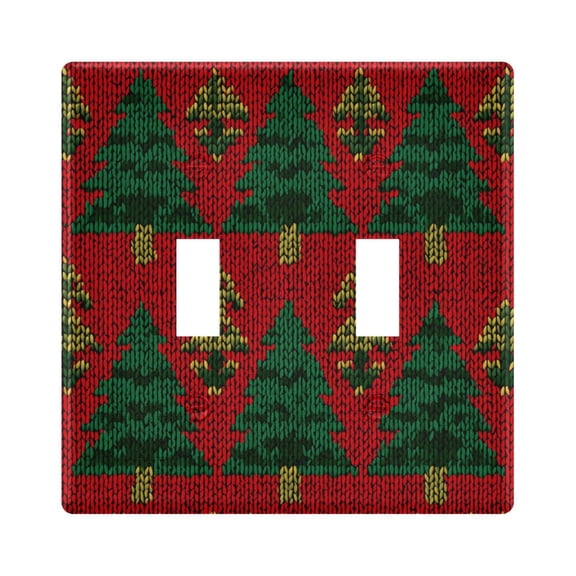 Red Christmas Light Switch Cover Electrical Outlet Cover Replaceable Wall Plates 2-Gang