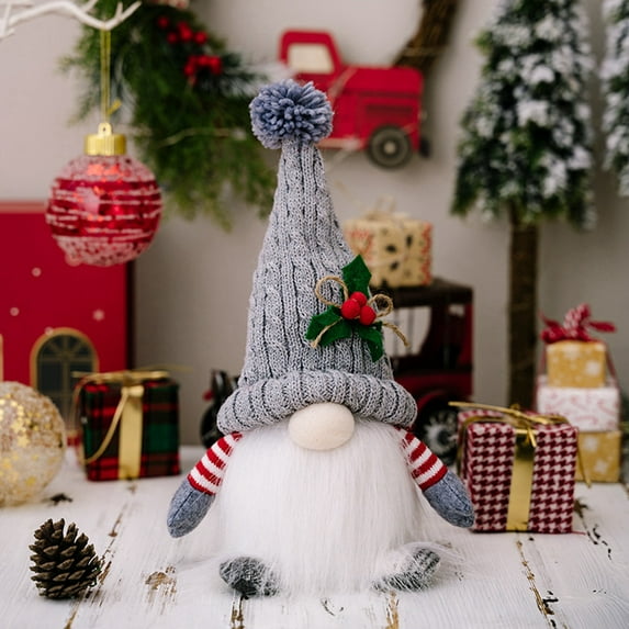 Lighted Christmas Gnome, Handmade Plush Scandinavian Swedish Tomte, Light Up Elf Toy Holiday Present, Battery Operated Winter Tabletop Christmas Decorations, 1PC