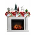 thumbnail image 1 of Red Christmas Mantel Scarf Fireplace Decorations for Living Room, Snowman Xmas Tree Ball Gifts Winter Wooden Fireplace Mantel Scarf Cover Runner for Halloween/Thanksgiving/Christmas Decor 90"x17", 1 of 6