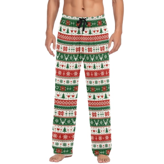 Red Christmas Men's Pajama Pants Lightweight Pjs Bottoms Sleepwear Bottom Pants with Pocket Drawstring