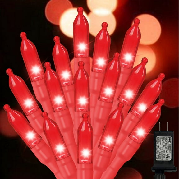 Red Christmas Mini Lights, 32.5FT 100 LED Valentines String Lights Outdoor Indoor, 16 Lighting Modes, Plug in Waterproof Fairy Lights for Wedding Party Bedroom Decorations