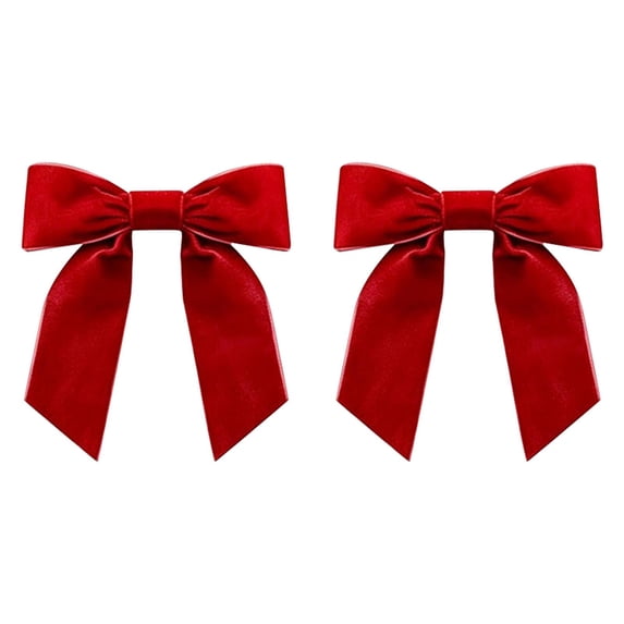 Red Christmas Ornaments Velvet Christmas Ornaments Christmas Bows Velvet Bows Christmas Tree Bows Pre Tied Velvet Bow Decorations Christmas Tree Decorations Wreath Garland Mantel Holiday Decor