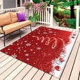 thumbnail image 1 of Red Christmas Outdoor Rug 5x8 Ft, Non Slip Washable Area Rug, Snowflake Xmas Tree Ball Winter Modern Abstract Art Patio Rugs Carpet Runner, Large Floor Mat for Indoor/Outdoor Deck Porch Camping, 1 of 8
