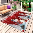 thumbnail image 1 of Red Christmas Outdoor Rug for Patio/Deck/Porch, Non-Slip Large Area Rug 5 x 7 Ft, Xmas Snowflake Balls Tree Indoor Outdoor Rugs Washable Area Rugs, Reversible Camping Rug Carpet Runner, 1 of 8