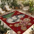 thumbnail image 1 of Red Christmas Outdoor Rug for Patio/Deck/Porch, Non-Slip Large Area Rug 6 x 9 Ft, Xmas Tree Gingerbread Snowman Winter Indoor Outdoor Rugs Washable Area Rugs, Reversible Camping Rug Carpet Runner, 1 of 8