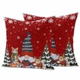 thumbnail image 1 of Red Christmas Outdoor Waterproof Pillow Covers, Xmas Gnomes Cat Pine Tree Winter Snowflake Decorative Square Throw Pillowcase Sofa Cushion Sham for Patio/Couch/Chair, 20"x20" 2 Pack, 1 of 8
