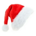 thumbnail image 1 of Santa Claus Hats Thicken Xmas Holiday Hat Women Men for Christmas New Year Festive Party Supplies, Red, 1 of 5