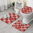 thumbnail image 1 of Red Christmas Patchwork Pattern Bathroom Rugs Sets 3 Piece,Toilet Cover Set,Absorbent Non Slip Bathroom Mats Sets with U-Shaped Contour Rug Toilet Rug Set, 1 of 5