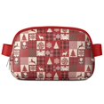 thumbnail image 1 of Red Christmas Patchwork Pattern Cute Fanny Packs for Women,Travel Waterproof Crossbody Fanny Bags Waist Purse for Women Anti Theft Adjustable Strap for Running Travel Cycling, 1 of 6
