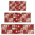 thumbnail image 1 of Red Christmas Patchwork Pattern Kitchen Rugs Sets Of 3,Kitchen Runner Rugs Non Skid Washable,Decorative Kitchen Floor Mats for Kitchen,Sink,Laundry,17"x30"+ 17"x47" + 17"x59", 1 of 6