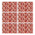thumbnail image 1 of Red Christmas Patchwork Pattern Summer Placemats Table Placemats Set Of 6-Linen Kitchen Washable Placemats Table Mats 11.8"x17.7" Non-Slip Heat Resistant, 1 of 5