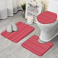 thumbnail image 1 of Red Christmas Pattern Bathroom Rugs Sets 3 Piece,Toilet Cover Set,Absorbent Non Slip Bathroom Mats Sets with U-Shaped Contour Rug Toilet Rug Set, 1 of 5