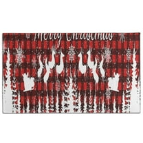 Red Christmas Pattern Door Rugs,Washable Non Slip Door Mats Indoor,Decorative Door Mats,Entry Mat Indoor for Entrance,Bedroom,Kitchen,Bathroom,17"x30"