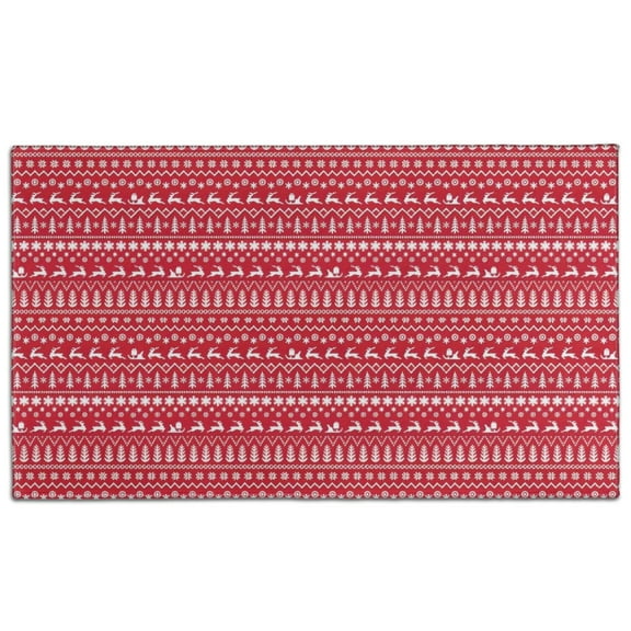 Red Christmas Pattern Door Rugs,Washable Non Slip Door Mats Indoor,Decorative Door Mats,Entry Mat Indoor for Entrance,Bedroom,Kitchen,Bathroom,17"x30"