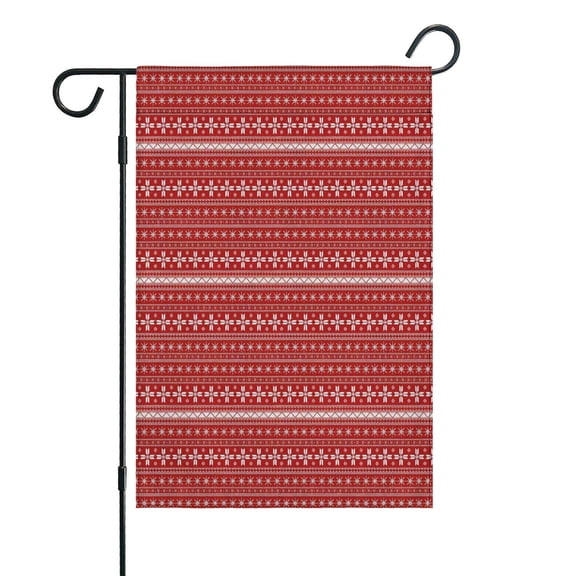 Red Christmas Pattern Fall Garden Flags 12.5"x18" Double Side,Small Yard Flags for Outside,Outdoor Fall Decor,Autumn Funny Garden Flag Yard Decoration