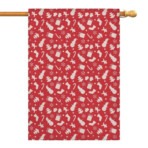 Red Christmas Pattern Fall Garden Flags 28"x40" Double Side,Small Yard Flags for Outside,Outdoor Fall Decor,Autumn Funny Garden Flag Yard Decoration