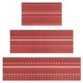 thumbnail image 1 of Red Christmas Pattern Kitchen Rugs Sets Of 3,Kitchen Runner Rugs Non Skid Washable,Decorative Kitchen Floor Mats for Kitchen,Sink,Laundry,17"x30"+ 17"x47" + 17"x59", 1 of 6