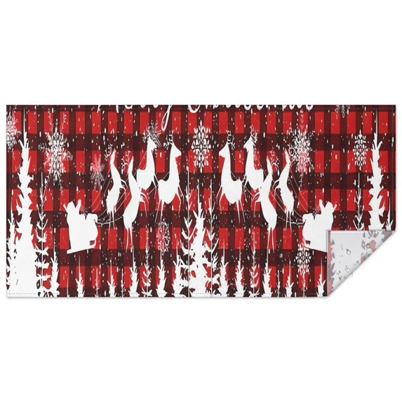 Red Christmas Pattern Rectangle Tablecloth 60"x120",Waterproof Polyester Rectangle Table Cloth, Wipeable Spillproof Polyester Tablecloth for Dining, Camping, Indoor and Outdoor