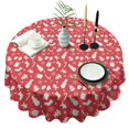 thumbnail image 1 of Red Christmas Pattern Round Tablecloth 60"x60",Wrinkle Wipeable Table Cloth for Kitchen Dining Room Picnic Patio Party, 1 of 6