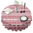 thumbnail image 1 of Red Christmas Pattern Round Tablecloth 60"x60",Wrinkle Wipeable Table Cloth for Kitchen Dining Room Picnic Patio Party, 1 of 6
