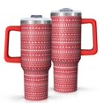 thumbnail image 1 of Red Christmas Pattern Tumbler with Handle and Lid,40oz Double Wall Vacuum Insulated Tumbler,Cups Gift for Women and Men, 1 of 7