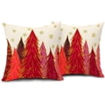 thumbnail image 1 of Red Christmas Pillow Covers 16x16 Inch Set of 2 Santa Tree Gold Snowflake Xmas Decorative Square Throw Pillows for Couch Winter Holiday Pillow Cases Farmhouse Home Decor for Sofa Porch Outdoor, 1 of 6
