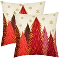 thumbnail image 1 of Red Christmas Pillow Covers 18x18 Inch Set of 2 Santa Tree Gold Snowflake Xmas Decorative Square Throw Pillows for Couch Winter Holiday Pillow Cases Farmhouse Home Decor for Sofa Porch Outdoor, 1 of 8