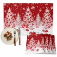 thumbnail image 1 of Red Christmas Placemats Set of 6, Xmas Tree Ball Snowflake Winter Washable Wipeable Table Mats for Dining Tables, Indoor Outdoor Kitchen Place Mats for Holiday Party Table Decor, 1 of 9
