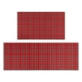 thumbnail image 1 of Red Christmas Plaid Pattern Kitchen Rugs Sets Of 2,Anti Fatigue Kitchen Mat Rugs Non Slip Washable,Decorative Kitchen Floor Mats for Kitchen,Sink,Laundry,17"x30"+17"x47", 1 of 7