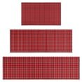 thumbnail image 1 of Red Christmas Plaid Pattern Kitchen Rugs Sets Of 3,Kitchen Runner Rugs Non Skid Washable,Decorative Kitchen Floor Mats for Kitchen,Sink,Laundry,17"x30"+ 17"x47" + 17"x59", 1 of 6