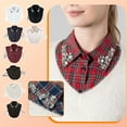 thumbnail image 1 of Red Christmas Plaid Rhinestone Detachable Collar, Detachable Collars for Women, Womens Dickie Collar, Elegant Dickey Collars B One Size, 1 of 8