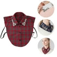 thumbnail image 1 of Red Christmas Plaid Rhinestone Detachable Collar Women Red Rhinestone Fake Collar Christmas Sparkle Blouse Collar Stylish Dickey Half Shirt, 1 of 9