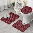 thumbnail image 1 of Red Christmas Plaid and Snowflake Pattern Bathroom Rugs Sets 3 Piece,Toilet Cover Set,Absorbent Non Slip Bathroom Mats Sets with U-Shaped Contour Rug Toilet Rug Set, 1 of 5