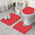 thumbnail image 1 of Red Christmas Reindeer Pattern Bathroom Rugs Sets 3 Piece,Toilet Cover Set,Absorbent Non Slip Bathroom Mats Sets with U-Shaped Contour Rug Toilet Rug Set, 1 of 5