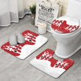 thumbnail image 1 of Red Christmas Reindeer Pattern Bathroom Rugs Sets 3 Piece,Toilet Cover Set,Absorbent Non Slip Bathroom Mats Sets with U-Shaped Contour Rug Toilet Rug Set, 1 of 5