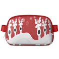 thumbnail image 1 of Red Christmas Reindeer Pattern Cute Fanny Packs for Women,Travel Waterproof Crossbody Fanny Bags Waist Purse for Women Anti Theft Adjustable Strap for Running Travel Cycling, 1 of 6