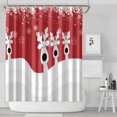 thumbnail image 1 of Red Christmas Reindeer Pattern Shower Curtain 84"x72" ,Bathroom Decorative Shower Curtains Set with 12 Hooks,Modern Waterproof Washable Shower Curtain, 1 of 6